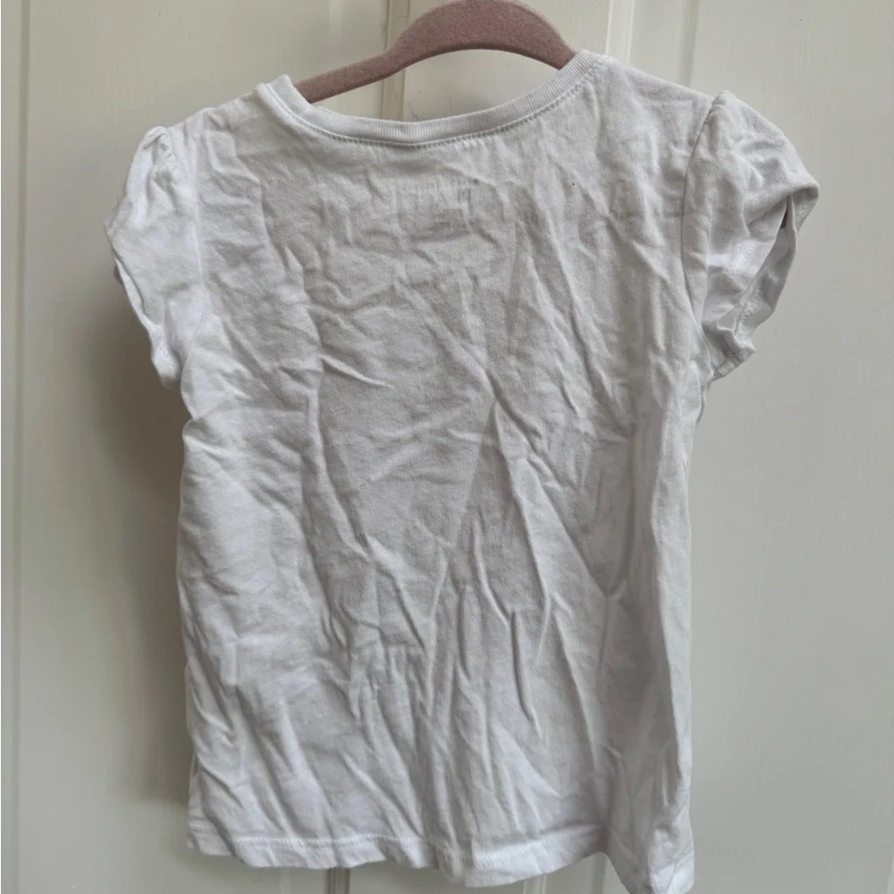 The Children's Place 3T White and Brown Short Sleeve Tee Love in Leopard Print
